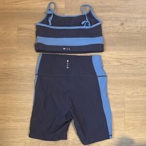 WILO Two-Piece Activewear Set in Blue and Black